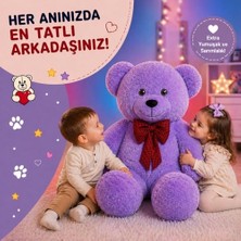 TeOra Store Özgüner Oyuncak 100 cm Dev Pelüş Ayı, Papyonlu ve Sevimli Büyük Boy Ayıcık, Yumuşak Sarılmalık Peluş, Sevgiliye Hediye