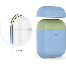 Wheat Grains Global Store Airpods 1 & 2 Nesil Uyumlu Silikon Kılıf – Darbe Emici Yumuşak Mat Doku, Kaymaz Yüzey, Şarj Girişi Uyumlu, Yedek Üst Kapak Hediyeli Açık Mavi
