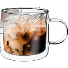 TeOra Store Çift Cidarlı Kahve, Latte, Su Bardağı, 250 Ml, Cam Kupa, 1 Adet - 12128