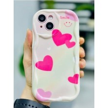 Wheat Grains Global Store Iphone 15 ile Uyumlu Smile Kalp Baskı Desenli Silikon Kılıf