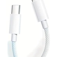 TeOra Store Sirius 60W Iki Ucu Type-C Örgü Kablo, 1 Metre, Hızlı Şarj ve Veri Aktarımı, Dayanıklı ve Uzun Ömürlü Tasarım, Laptop ve Telefon Uyumlu, Beyaz