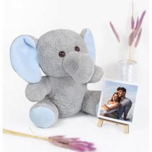 TeOra Store Özgüner Oyuncak Şövaleli Ayıcık,çerçeveli Pelüş Ayıcık,ofis Hediyesi Fotoğraflı Ayıcık,20-25 cm Ayıcık,civciv,eşek,maymun,inek,fil,panda,tavşan,hediye (Fil)