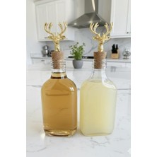 TeOra Store 2'li Şeffaf Cam Yassı Yağdanlık - Sızdırmaz Geyik Tıpalı 200ML. Sirkelik Sosluk