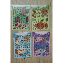 Wheat Grains Global Store Kolbi Craft 8 Parça Sevimli 3D Izometrik Capybara Sticker Kafe Market Kütüphane Parti