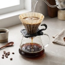 Profesyonel Cam Kahve Demleme Seti (Pour Over Dripper & Karaf) - 600 ml Kapasiteli Borosilikat Filtre Kahve Seti