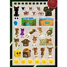 TeOra Store Super Bear Adventure Çocuk Sticker Set -2-30 Adet | Renkli & Eğlenceli | Suya Dayanıklı