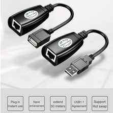 TeOra Store USB Extrender, 50 Metre RJ45, USB Uzatma Kablosu, Cat5 – Cat6 Uyumlu