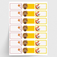 Wheat Grains Global Store Sarı-Kırmızı Isimlik Okul Etiketi, Sticker Seti, 210 Adet