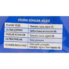 TeOra Store 141125 Oluklu Hijyenik Bulaşık Süngeri, Tırnak Koruyuculu, 5'li Ekonomik Paket, Yeşil