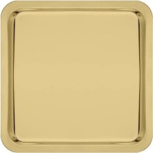 TeOra Store Paslanmaz Çelik Sunum Tepsisi, Altın Renk, 21X21 Cm, Çay Kahve Pasta Tatlı Servis, 1 Adet