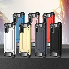 TeOra Store Xiaomi Redmi Note 10 ile Uyumlu Çift Katman Koruyucu Crash Military Tank Kılıf - Gold