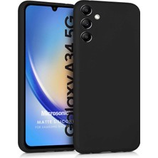 TeOra Store Matte Silicone  Galaxy A34 Için Kılıf Siyah [galaxy A34 ile Uyumlu Kılıf - Siyah]