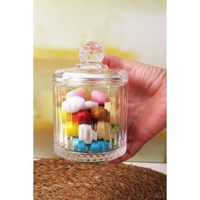 Lüx  Büyük Cam Şekerlik & Cam Lokumluk, Kesme Cam Lüx Şekerlik 13CM*7.8CM - 06638