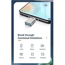 TeOra Store OT-8730 USB To Type-C Çevirici Soket Converter Gri