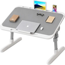 SN-29698 Çok Fonksiyonlu Katlanabilir Yatak Koltuk Laptop Masası Yükseklik ve Açı Ayarlı Gri 60X40CM