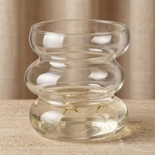 Asimetrik Borosilikat Cam Bardak, 350 ml Kapasite, Isıya Dayanıklı Yapı, Makinede Yıkanabilir, Ev Ofis Restoran Için Kullanıma Uygun Borosilikat Cam Kahve Espresso Latte Sunum Bardağı