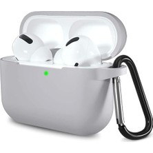 TeOra Store Airpods Pro 1. ve 2. Nesil ile Uyumlu Sert Likit Silikon Kılıf – Kolay Temizlenebilir,  Astar Kaplı Iç Yüzey Kapak, Düşmeye Karşı Tam Koruma, Kablosuz Şarj Uyumu - Gri