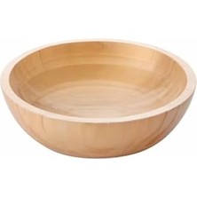 Wheat Grains Global Store Doğal Bambu Salata Kasesi – 20CM & 25CM Çap Seçenekli El Yapımı Derin Ahşap Servis ve Karıştırma Kasesi | Meyve, Makarna, Çerez Sunumu | Çevre Dostu Mutfak ve Sofra Aksesuarı (Orta Boy)