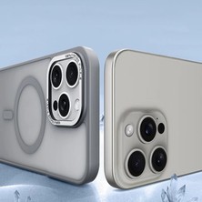 TeOra Store Apple iPhone 13 Pro ile Uyumlu Arkası Mat Transparan Buzlu Magsafe ile Uyumlu Kamera Çıkıntı 2mm Korumalı Impact Matte Protectıon Kılıf Mürdüm