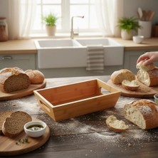 TeOra Store Bambu Ekmek Sepeti ve Sunumluk (33X15X7 Cm) | Doğal Ahşap Modern Meyve, Sebze ve Servis Sepeti | Antibakteriyel ve Şık Tezgah Üstü Düzenleyici