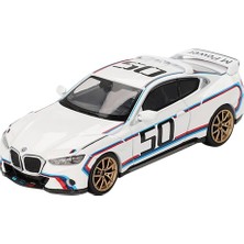 Wheat Grains Global Store Mını Gt 3.0 Csl # 50 Beyaz Mavi ve Kırmızı Çizgili ve Altın Tekerlekler Limited Edition 1/64 Diecast Model Araba MGT00863