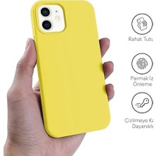 TeOra Store iPhone Kılıf Ince Sıvı Silikon 3 Katmanlı Tam Kaplamalı Yumuşak Jel Kauçuk Kılıf Kapak (Sarı, iPhone 11)
