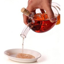 TeOra Store Eleton 473 ml Üzüm Astarı 2 Çıkışlı Cam Yağ Sirkesi 2'si 1 Arada Şişe, Cam Yağ ve Sirke Kabı