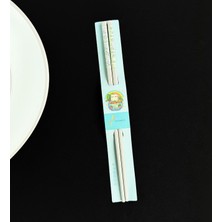 Desenli Metal Chopstick (Yeşil)
