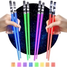 TeOra Store 8 Parça LED Işıklı Chopstik Işık Kılıcı Yemek Çubukları Star Wars Tema Çöpstik