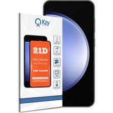 TeOra Store Galaxy S23 Fe ile Uyumlu Tam Kaplayan 21D Temperli Ekran Koruyucu Cam