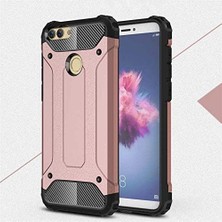 Wheat Grains Global Store P Smart 2018 ile Uyumlu Çift Katman Koruyucu Crash Military Tank Kılıf - Rose Gold