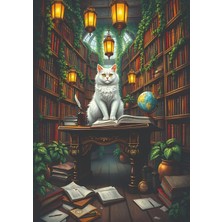 Yake Store Nova Puzzle 1000 Parça Kütüphane Görevlisi Bilge Kedi Yapboz - 41209