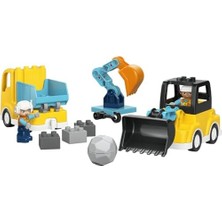 Yake Store Kasabası 3'ü 1 Arada Inşaat Araçları 10475-2 Yaş ve Üzeri Çocuklar Için Inşaatçı Figürü Içeren 6 Farklı Oyuncak Araca Dönüştürülebilen Eğitici Oyuncak Yapım Seti, Hediye Fikri (22 Parça)