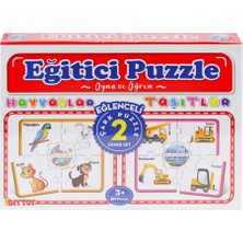 7196 Çark Puzzle Hayvanlar Taşıtlar 60 Parça