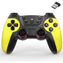 Yake Store 2.4g Kablosuz Gamepad Pc Uyumlu Pilli Joystick Wireless Oyun Kolu Kişiselleştirilmiş Düğme, Hassas Trigger Kaymaz Tasarım G2.4g (Sarı)