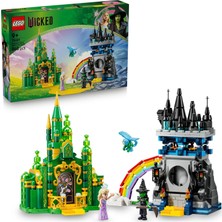 Yake Store Emerald City ve Kiamo Ko Kalesi 75689-9 Yaş ve Üzeri Kız ve Erkek Çocuklar Için Elphaba ve Glinda Mini Bebekleri ve Uçan Maymun Figürü Içeren Yaratıcı Oyuncak Yapım Seti (860 Parça)