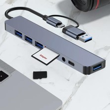 Wheat Grains Global Store Jouis USB Çoğaltıcı Dönüştürücü Adaptör Port Type C USB 3.0 Hub For Mac Book Pro Air Otg USB 3.0 Adapter Type-C Çevirici USB Hub - (Kaliteli ve Hızlı) (8 In 1 Otg)