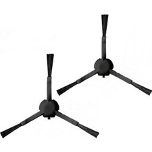 Yake Store , Xiaomi  1c/2c ile Uyumlu 2li Siyah Yan Fırça, Xiaomi  1c 2c STYTJ01ZHM Mop Pro 2+ 3D Dreame F9 ile Uyumlu 2 Adet Siyah Yan Fırça