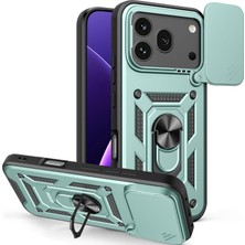Coolacs Honor 600 ile Uyumlu Kılıf Magnetik Standlı Kamera Korumalı Sürgülü Kapak