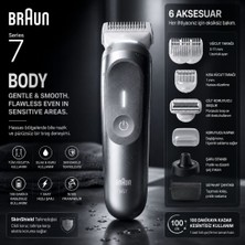 Braun Vücut Tıraş Makinesi Series 7, +6 Aksesuar, Kompakt, Smartlight, BG7550