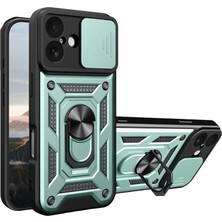 Apple iPhone 17 Pars Lens Yüzüklü Silikon - Yeşil