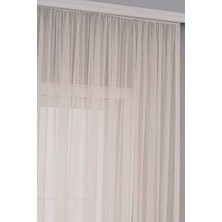 Yake Store Gauze Fabric Design Folded Bej Keten Plus Yüksek Kaliteli Tül Perde 350 x 260