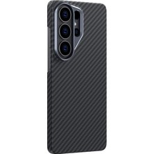 Yake Store Senon Galaxy S26 Ultra Kılıf M-Safe Şarj Özellikli 1500D Aramid Fiber Senon Karbon Özel Serisi Kapak