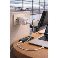 Yake Store Universal Priz Adaptörü Seyahat Tipi Çoklu Girişli Fiş Dönüştürücü Eu Us Uk Au Uyumlu 220V 110V Dönüştürücü Taşınabilir Kompakt Adaptör