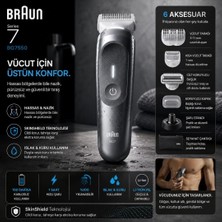 Braun Vücut Tıraş Makinesi Series 7, +6 Aksesuar, Kompakt, Smartlight, BG7550