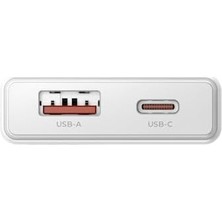 Yake Store Extra Slım Gan 30W Usb-A ve Type-C Çift Portlu Hızlı Şarj Aleti, Ultra Ince Güç Adaptörü, Beyaz