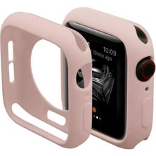 Apple Watch 44MM Silikon Alt Kasa - Pudra