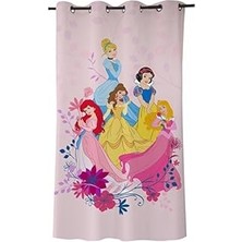 Mey İthalat Disney Princesses Düz Pamuk Saten Hazır Perde, Çok Renkli, Tekli