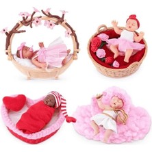 Yake Store Mini Baby Tatlı Kalpler Sürpriz Paket MNB22000 Özel Kalp Kapsül Içinde Ultra Gerçekçi Mikro Bebek ve Tematik Oyun Aksesuarları