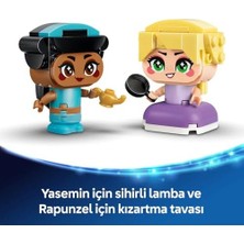 Yake Store Princess Mini Yasemin ve Rapunzel 43303 – 5 Yaş ve Üzeri Çocuklar Için Karakterlerin Sihirli Lamba ve Tava Aksesuarlarını Içeren Yaratıcı Oyuncak Yapım Seti, Hediye Fikri (59 Parça)